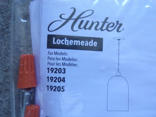 Hunter Lochemeade 1-Light Noble Bronze Pendant Seeded Glass 19205 @dS - Picture 6 of 11