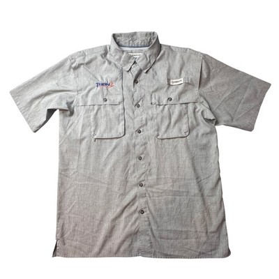 Magellan Fishing Shirt Mens M Gray Aransas Pass Relaxed Fit Moisture Wicking S/S