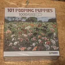 NEW SEALED! 1000 Piece Jigsaw Puzzle 101 Pooping Puppies Dogs FunWares FREE SHIP