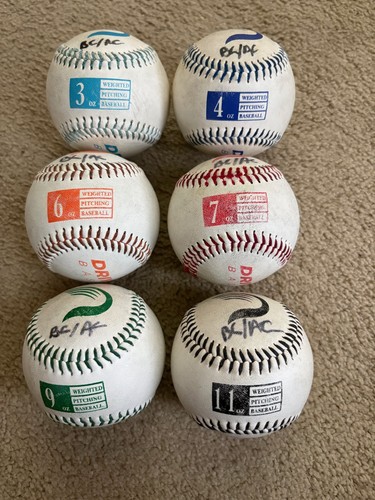 Driveline Baseball Real Leather Weighted Pitching Balls (Set of 6)