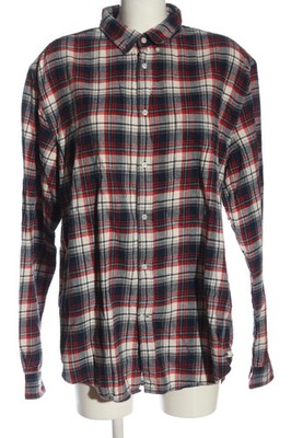 Acne Studios Langarmhemd Baumwolle Weiß Blau Rot 54