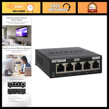 5-Port Gigabit Ethernet Switch - Unmanaged Network Hub, Plug-and-Play, Silent, D