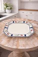 Adams Ironstone Lancaster Floral Octagonal Glossy Platter England