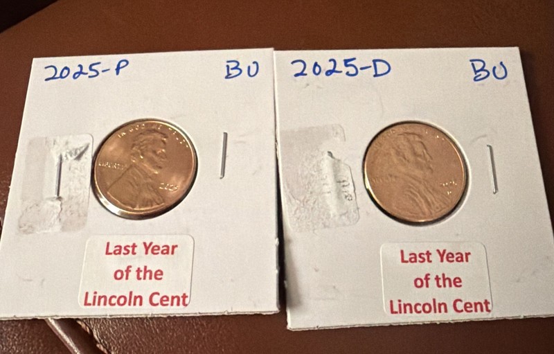 2025-P D Lincoln Cent Penny Set BU Uncirculated Philadelphia Denver 2 Coins