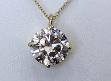3.00ct Lab-Created Diamond Pendant VVS2 14k Yellow Gold Necklace IGI Certificate