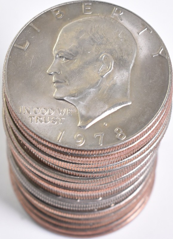 (20) 1978-D AU/BU/Unc Eisenhower Ike Dollar Clad Roll Lot *5218