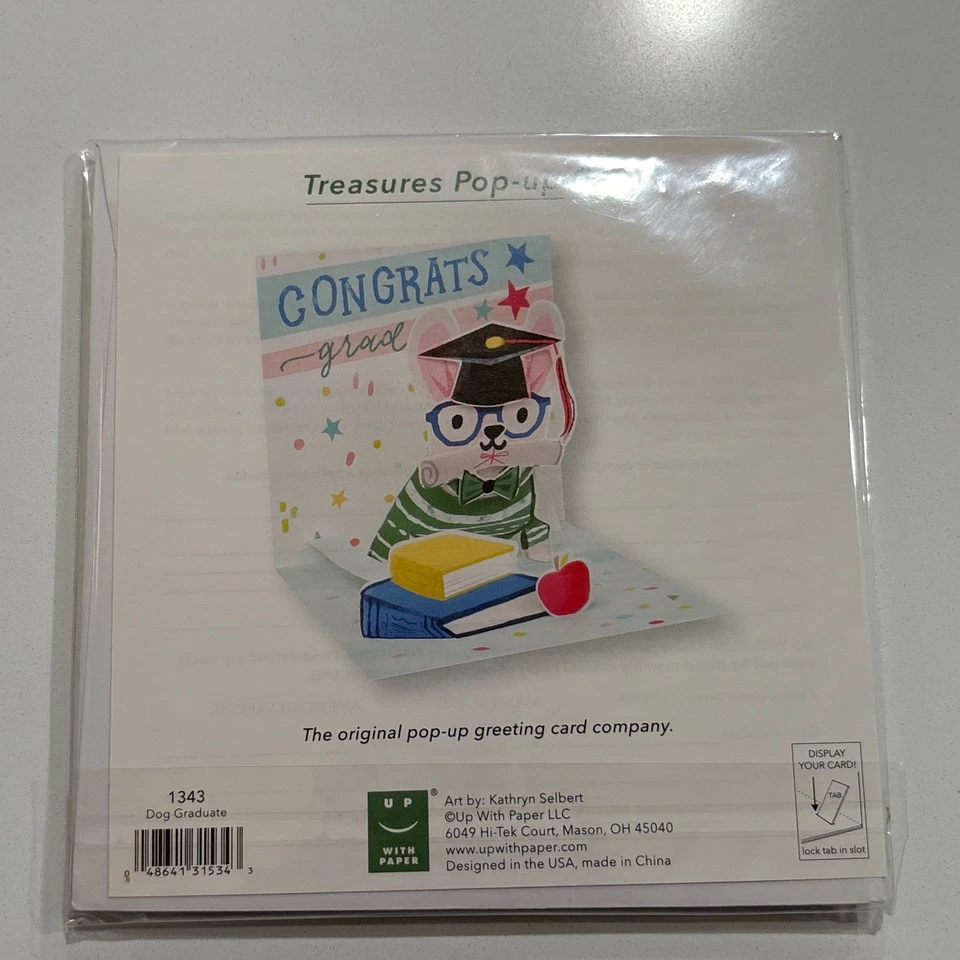 Up With Paper Dog Graduate Pop Up Greeting Card Graduation Congrats - Image 2 of 4