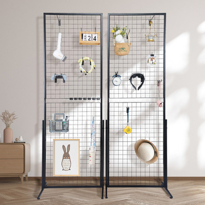 VEVOR 2' x 5.6' Grid Wall Panels Tower - Wire Gridwall Display Racks for Art Cra