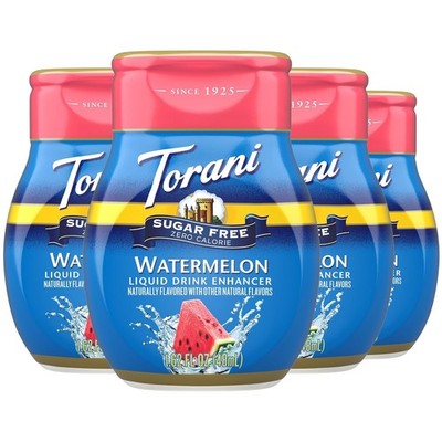 Torani Sugar Free Watermelon Liquid Drink Enhancer, 1.62 Fl Oz 4-Pack MIX FLAVOR