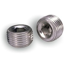 Moroso Pipe Fitting 37810; NPT Plug, Raw Aluminum 1/2 NPT, Internal Allen, 2pcs
