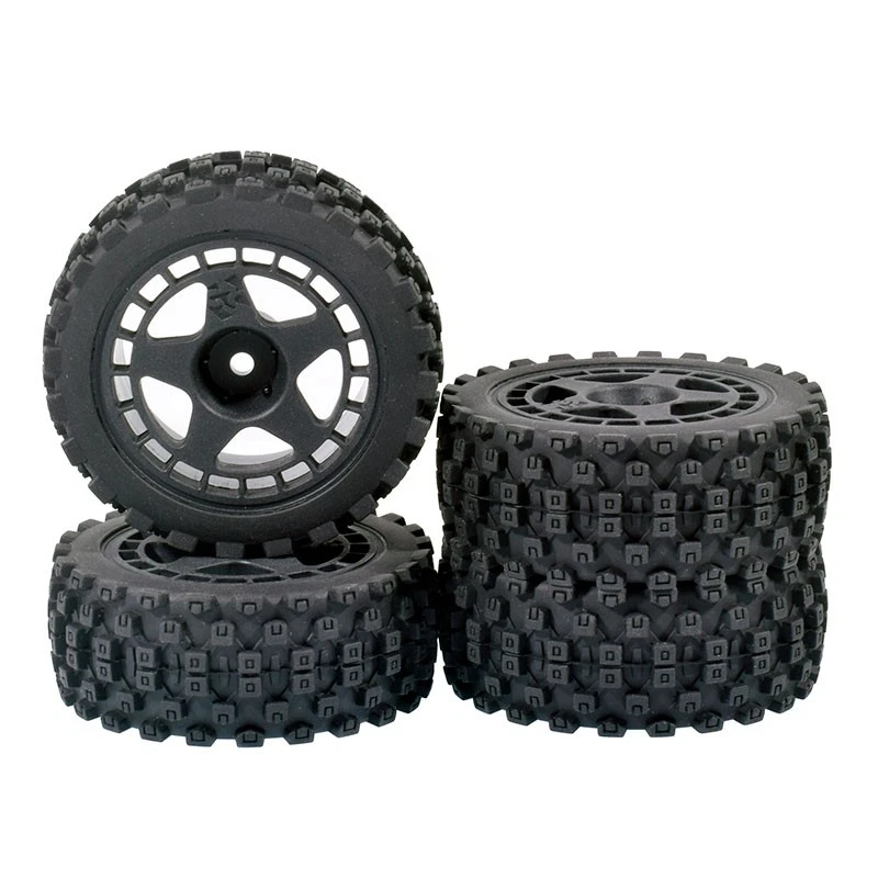 70 мм нейлоновые колеса резиновые шины для 1/10 Tamiya TT01/TT02/XV-01 /HPI RS4 RC автомобиля - Изображение 3 из 4