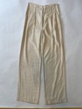 Sézane White Corduroy Wide Leg High Waist Dress Pants Boho Trouser, Size 34 US 2