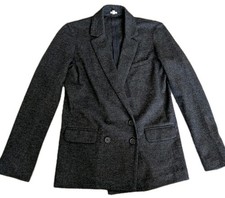 J.CREW Wool Benny Blazer Womens Grey Double Breasted Jacket Size 2 EUC
