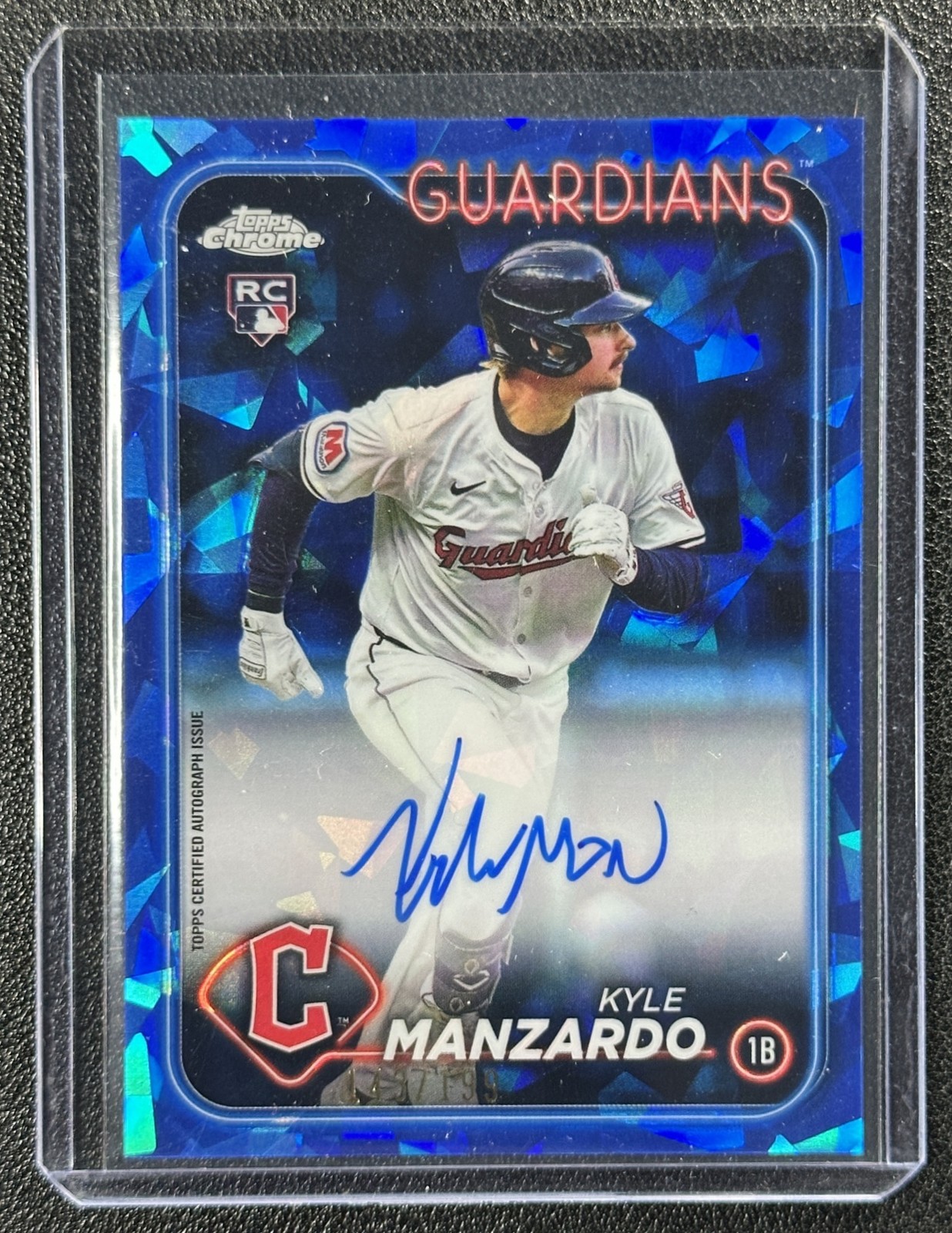KYLE MANZARDO 2024 TOPPS CHROME UPDATE SAPPHIRE ROOKIE AUTO REFRACTOR RC 143/199