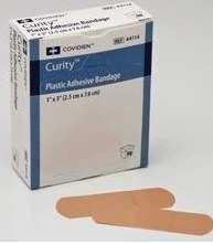 Curity Tan Plastic Adhesive Bandage Sterile 1 x 3" 50 per Box