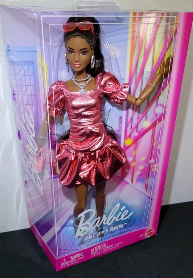Barbie Estilo De Lujo Raro Encontrar Christie #6 y Muñeca Barbie #6 En Vestido Glamuroso ~ Lote #2 Foto 3 de 4