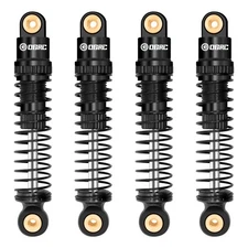 Black OGRC Aluminum Oil Shocks, Front, Rear, Axial SCX24, C10, JLU, Deadbolt