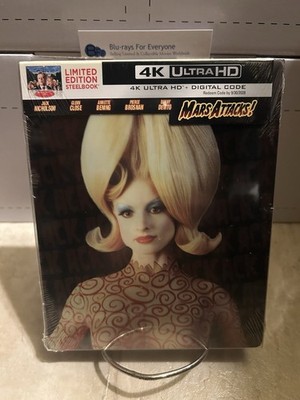 NEW Mars Attacks! 4K SteelBook UHD Blu-ray [1996] No Dent - Ships Next Day