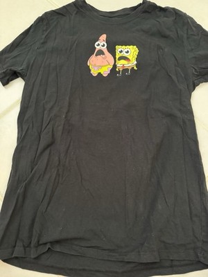 SpongeBob SquarePants Men s Teen Black Crewneck Graphic T-Shirt Size Medium