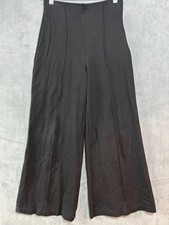 Quince Ultra Stretch Ponte Pants Wide Leg Black Size Medium High Waist Preppy