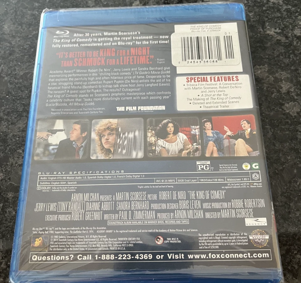 NEW RARE OOP JERRY LEWIS ROBERT DE NIRO THE KING OF COMEDY MOVIE BLU RAY 1982 Foto 2 de 3