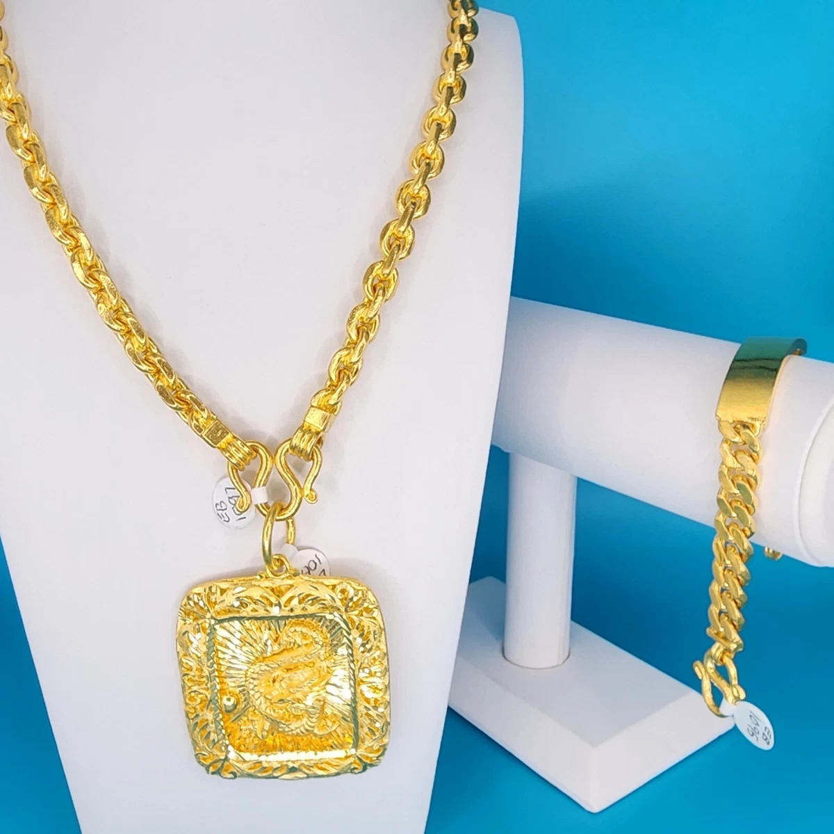 9999 Solid 24k Gold Cable Necklace 25