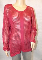 ★ Gina Laura ★ L ~ 44/46 Rot ~ Toller Pullover In Netzoptik ~ Langarm