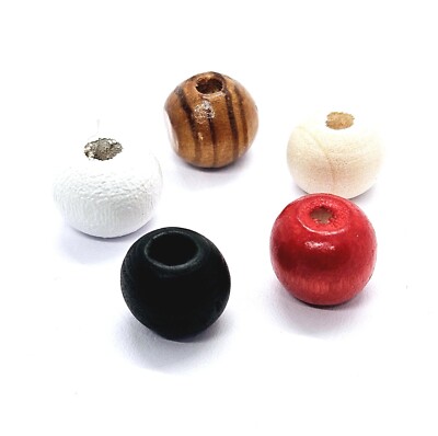 Natürliche Holzperlen - 6 mm 8 mm 10 mm - Basteln Schmuck Heimwerkerbedarf gemischt - x150