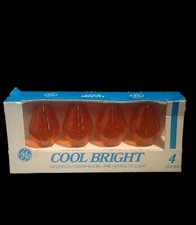 Vintage GE General Electric Cool Bright Orange Red Light Bulbs