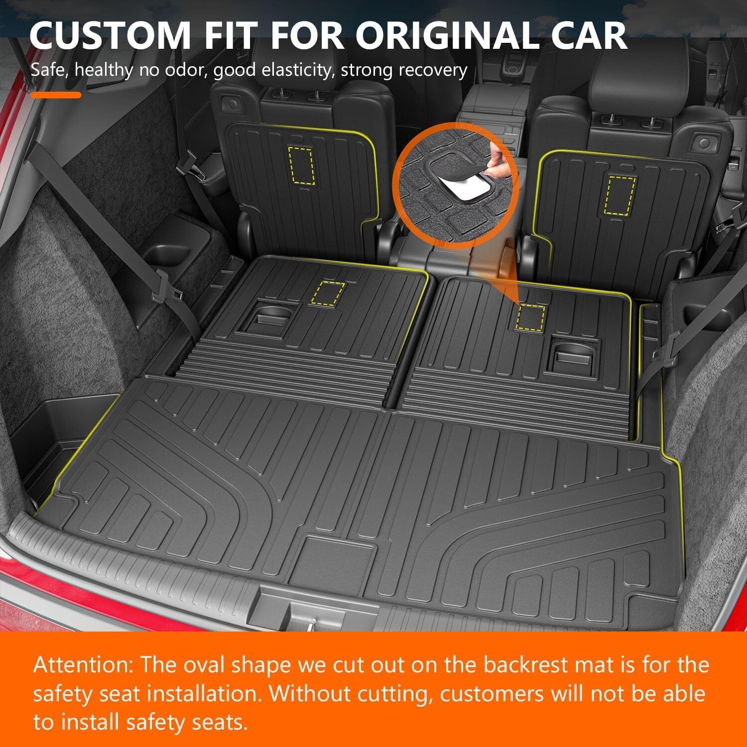 For 2022-2025 Acura MDX Floor Mats Cargo Mat Trunk Cargo Liner Backrest Mats