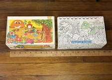Lot of 2 Vintage Cardboard General Box Co School Pencil Supplies Boxes