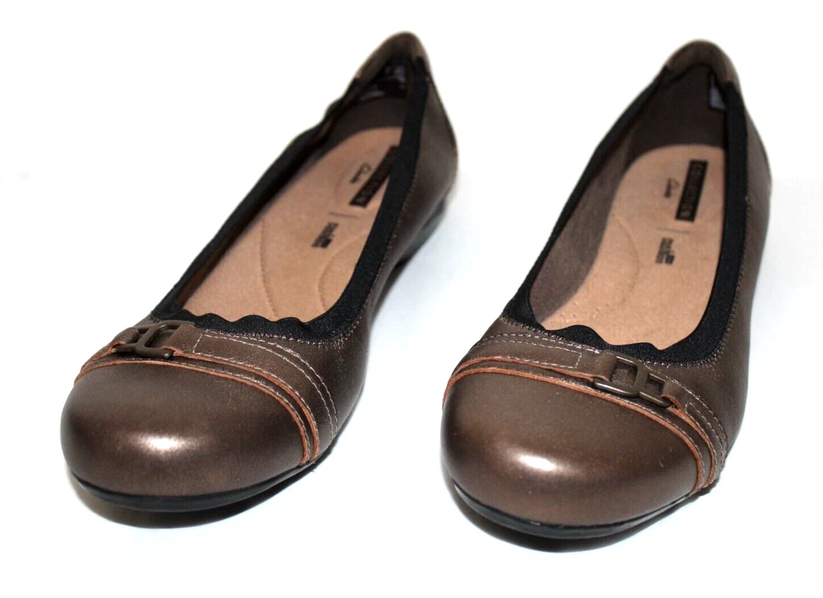 Clarks Soft Cushion Kinzie Light Pewter Premium Leather Comfort