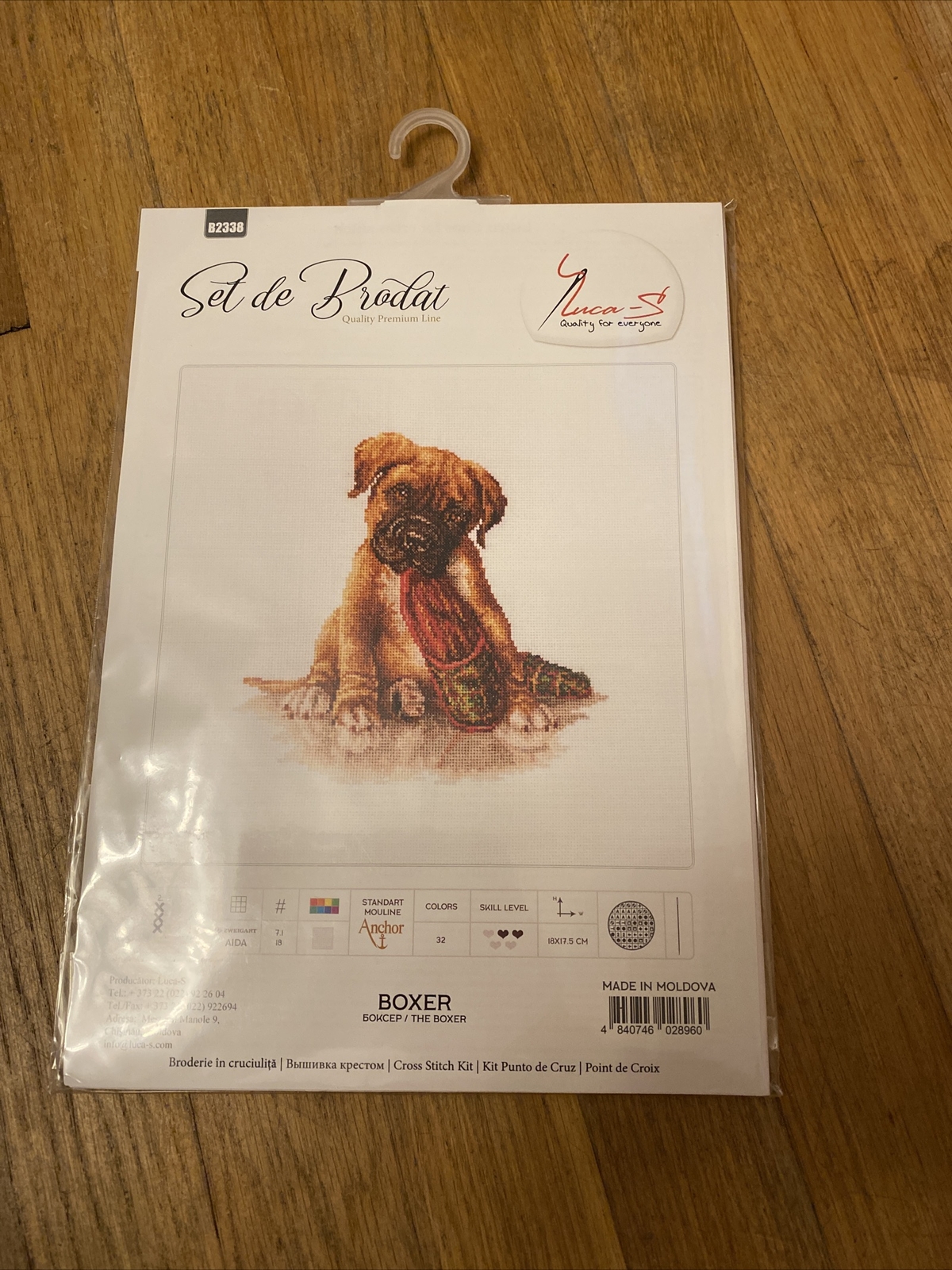 Luca-S Cross Stitch Kit - The Boxer, Dog B2338