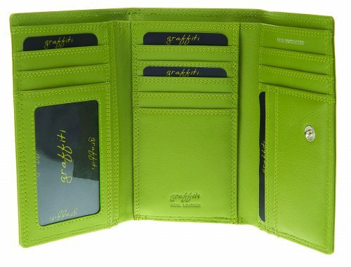 Graffiti/Golunski Medium Leather Trifold Purse Style 7116 colour Multi RFID New - Picture 1 of 8