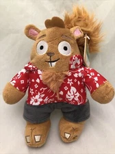 Bark Box Seaside Cecil The Squirrel Plush Dog Toy W/ Tube Squeaker Squeaky RARE