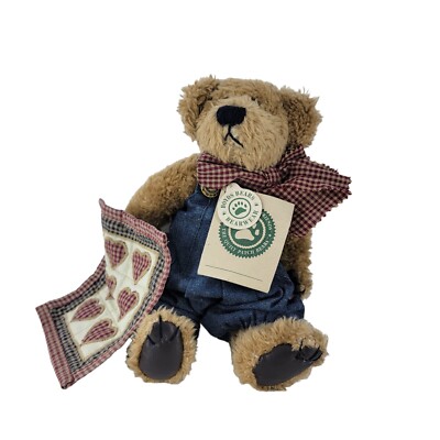 Boyds Bear The Quilt Patch Bears Delbert Quignapple 10'' Bean Plush Jointed PICS!
