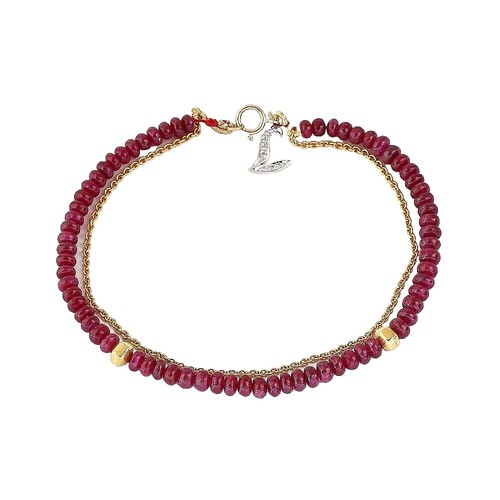 Round Shape 134.00 Cts Earth Mined 8" Long Red Ruby Beads Bracelet NK