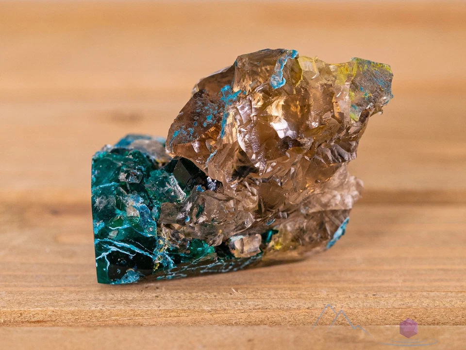 Smoky QUARTZ w SHATTUCKITE, DIOPTASE Raw Crystal Cluster, Gift, Home Decor 40284 - Image 2 of 4