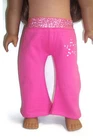 Clothes for 18 inch Girl Dolls - Bright Pink Yoga Pants with Rhinestones