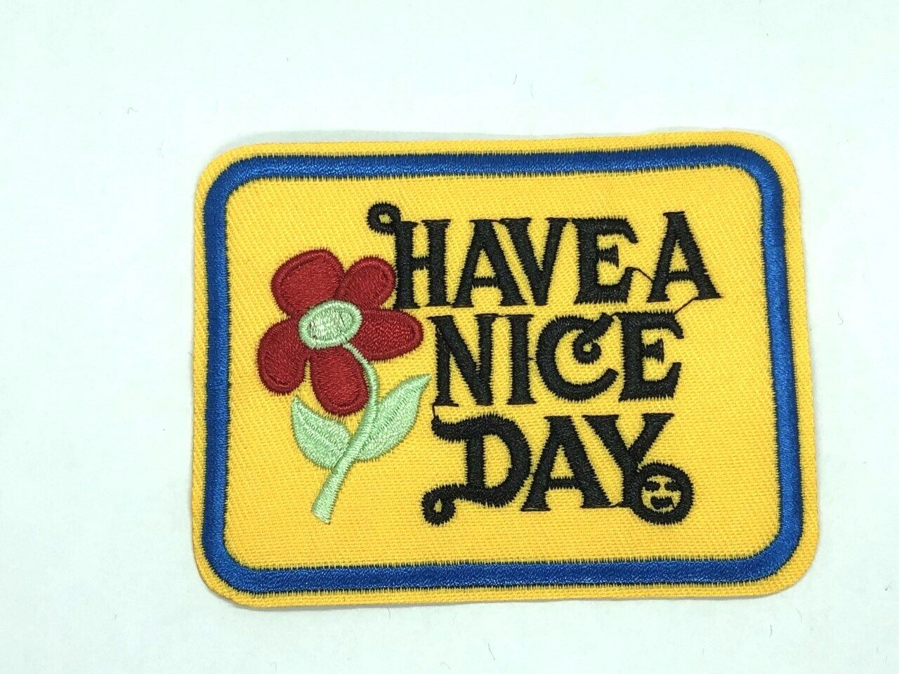 Have a Nice Day Iron-on Patch Vintage 70s Style Retro Hippie Flower 