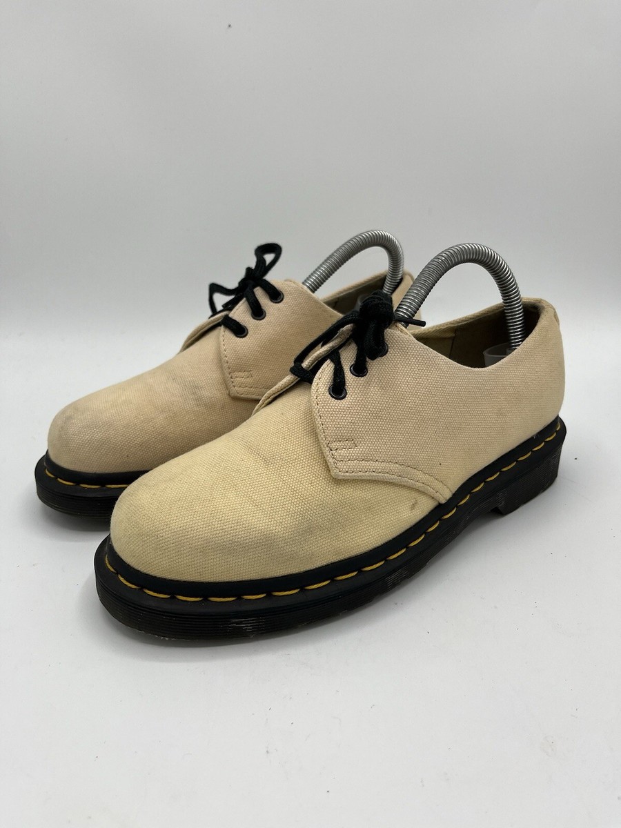 Dr Martens 1461 Natural Canvas Tan Warm Sand Men's Sz 5 Women Sz 6