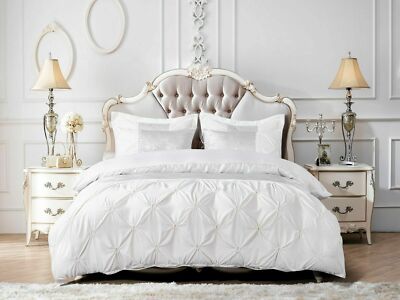 Neu Luxus 3-teiliges Glitzer Steppdecke Bettbezug Set Kissenhülle Double King S-K Größe