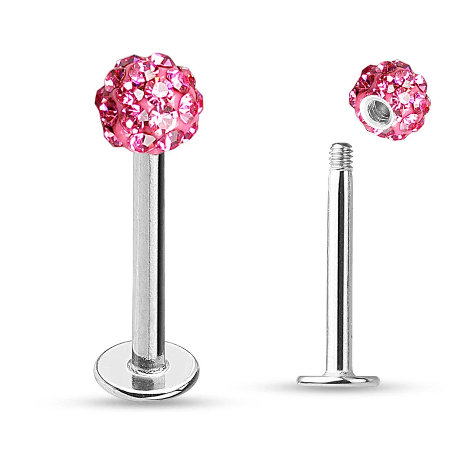 Anillo perno prisionero Labret perforación labial hélice tragus acero quirúrgico bola Ferido 16 g 1/4" Foto 4 de 4