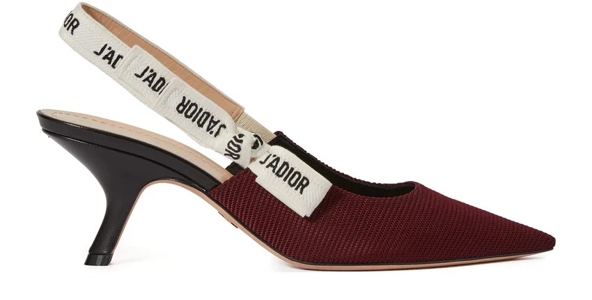 Dior   Escarpins J'Adior   Chaussures cuir tissu bordeaux 39EU /6UK /9,5US neuves et dans leur boîte