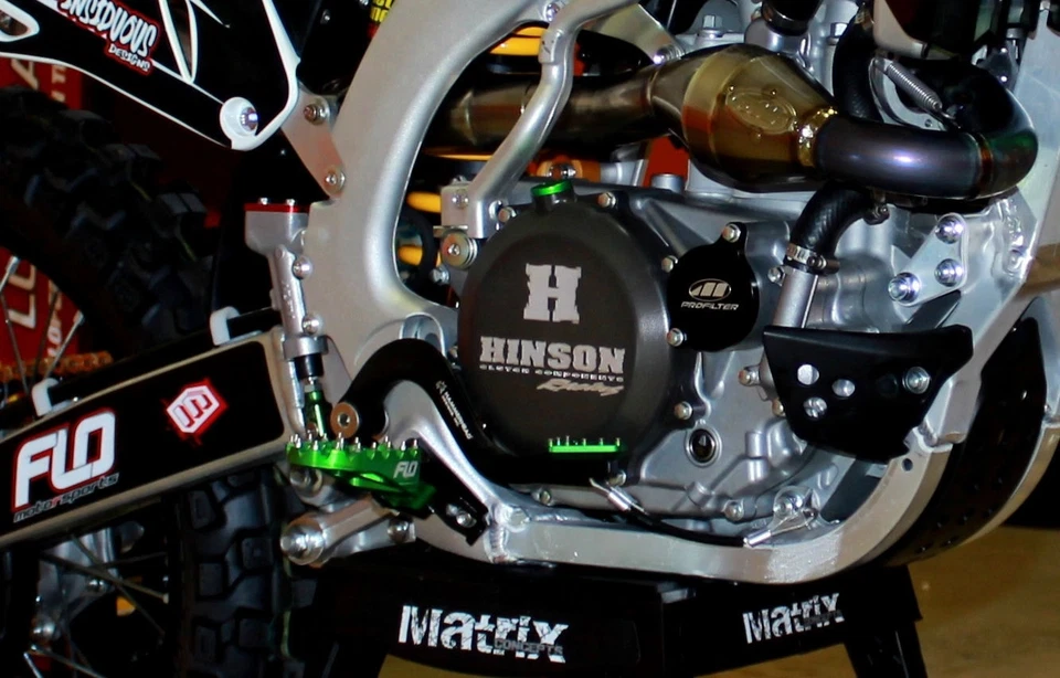 Kawasaki KX250F KX450F ЗЕЛЕНЫЕ ПОДНОЖКИ ПОПЛАВОК МОТОСПОРТ - Изображение 4 из 4