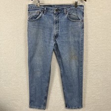Vintage Levi’s 550 Jeans Mens 38X30 (Fit 36x28) Blue Tapered USA Made Distressed