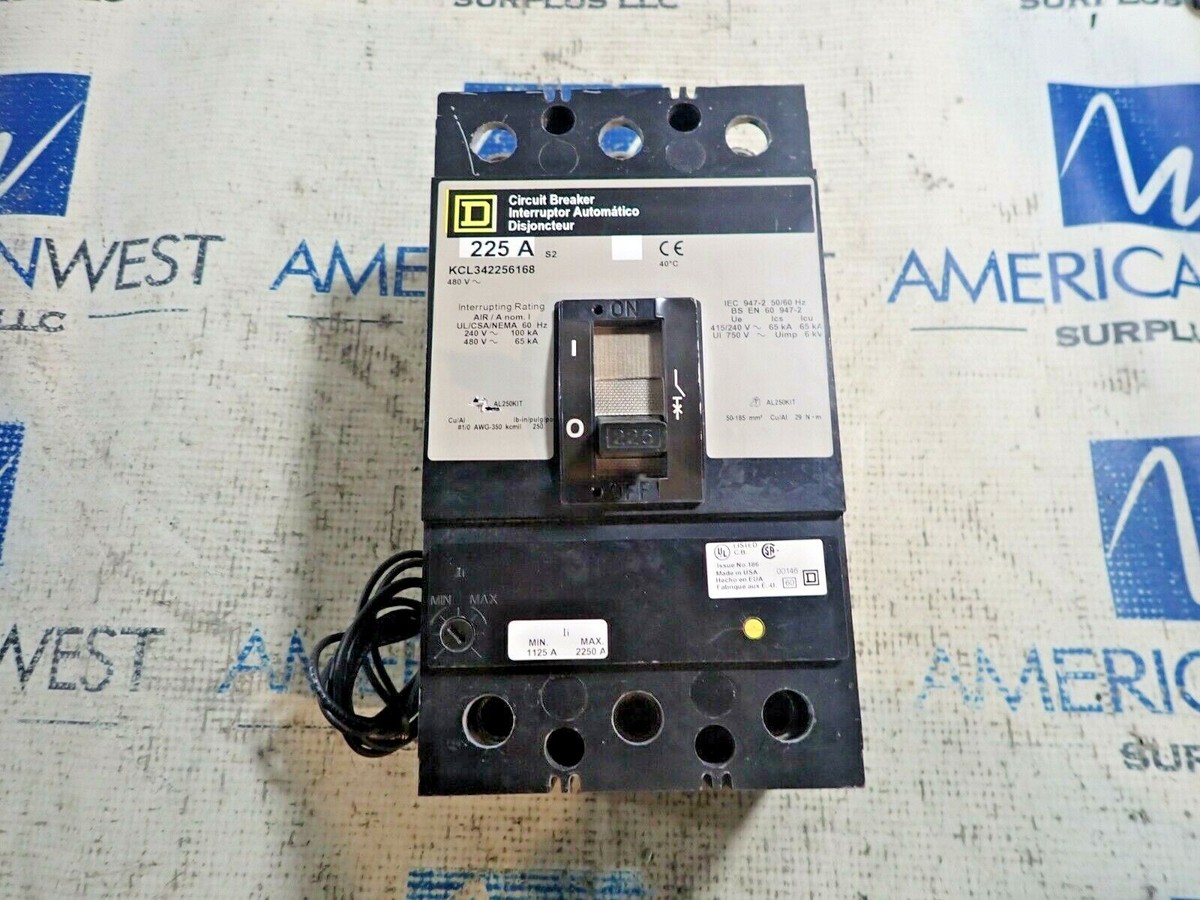 Square D KCL342256168 225 Amp 3 Pole 480V 24v Shunt Trip Circuit