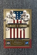🔥JIM BROWN BARRY SANDERS 2005 DONRUSS CLASSICS CLASSIC COMBOS SILVER #d /250!🔥