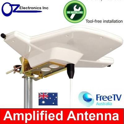 Digital TV Outdoor Amplified Antenna UHF VHF FM 4 AUSTRALIAN Caravan RV ...