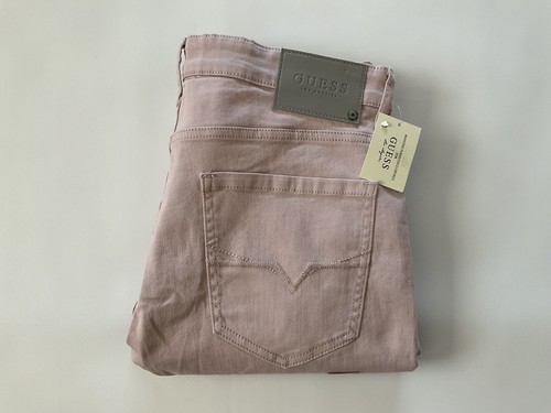 Guess Men’s Medium Rise Skinny Jeans Scotch Fit Strech Light Pink Size 34X32
